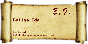 Baliga Ida névjegykártya